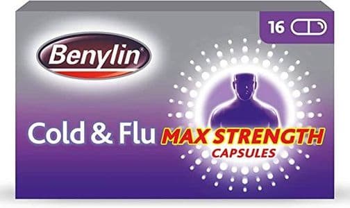 Benylin Cold & Flu Max Strength 500mg+25mg+6.1mg (Capsule)