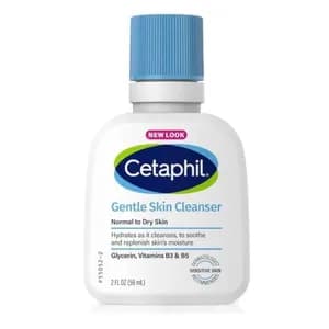 Cetaphil Gentle Skin Cleanser for Normal to Dry Skin with Glycerin, Vitamin B3 & B5 (59ml Bottle)