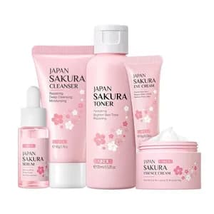 Laikou Japan Sakura Skincare 5 Pcs Set (Cleanser+Toner+Serum+Eye Cream+Essence Cream) (1 Set)